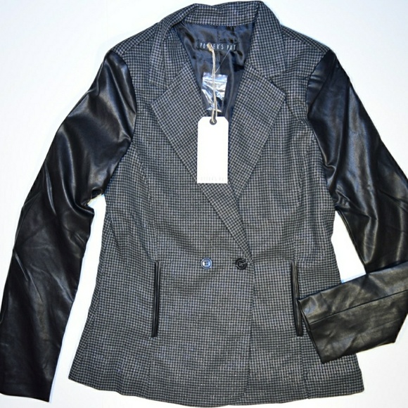 Potter's Pot Jackets & Blazers - Women's Leather sleeve blazer